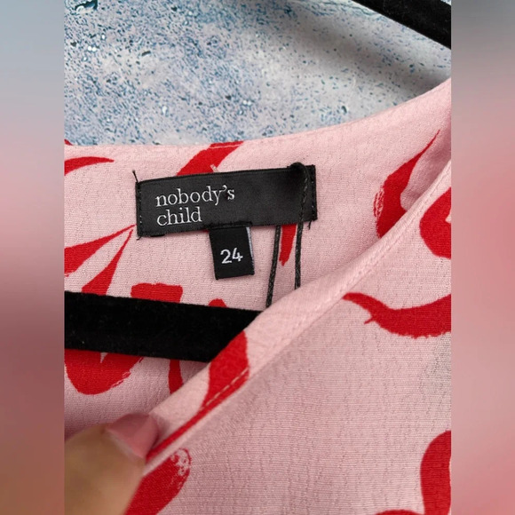 Nobody's Child Plus Felicia squiggle print dress in pink size 20 - Picture 8 of 16